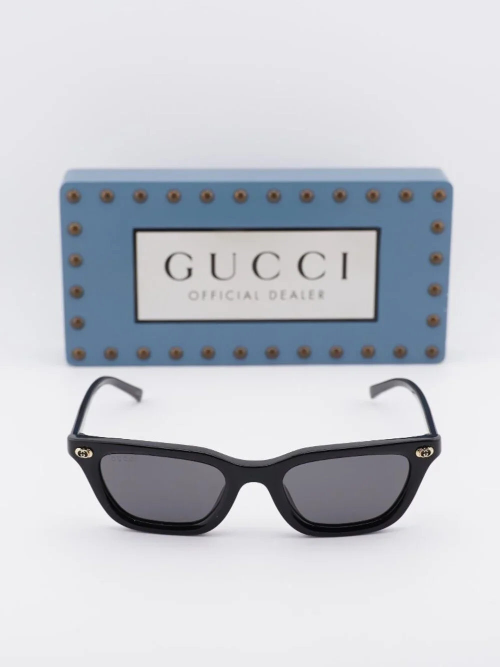 Gucci GG1944S 001 Rectangle Sunglasses - Black / Grey - Picture 6 of 12